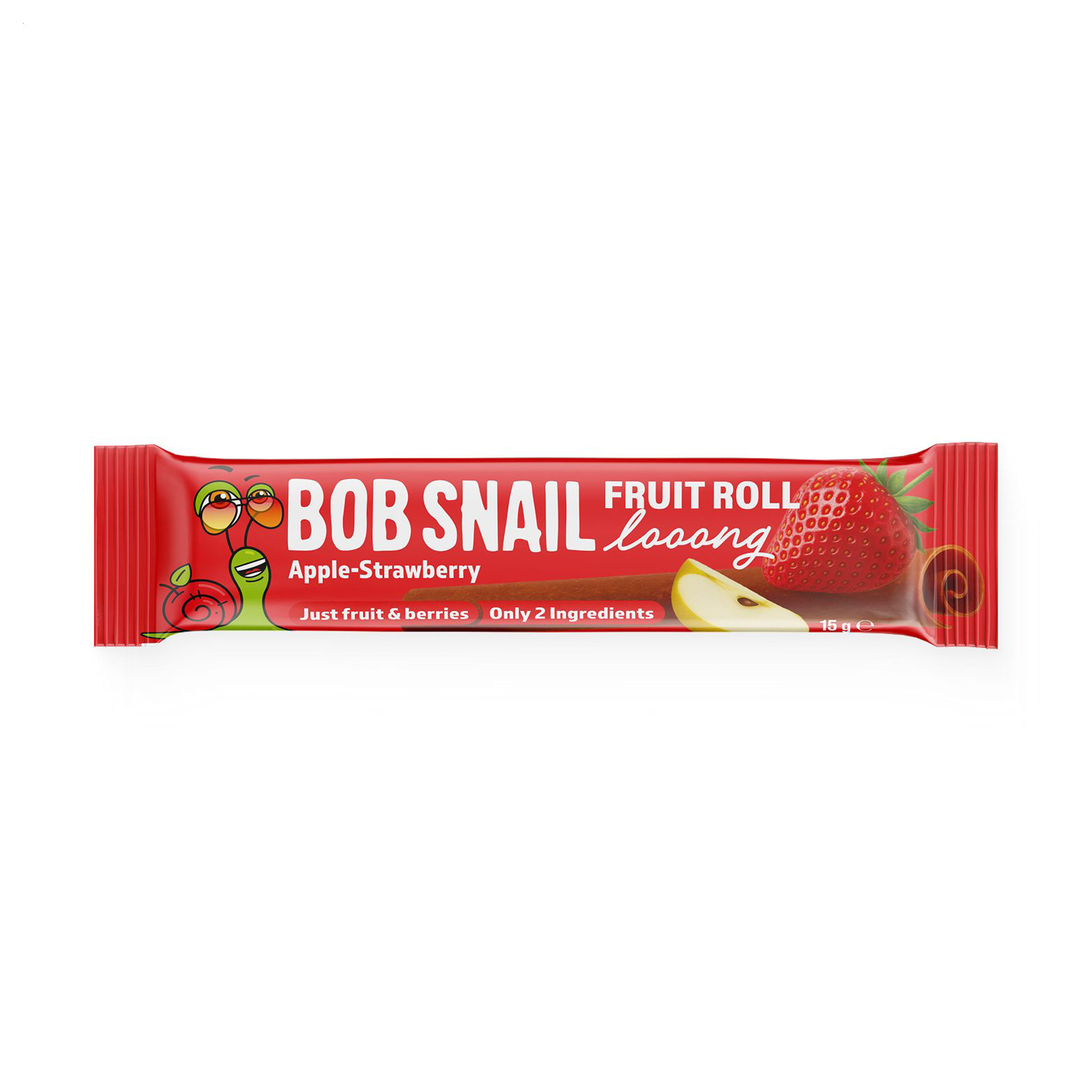 Натуральні цукерки Bob Snail Fruit Roll Looong Яблуко-полуниця, 15 г