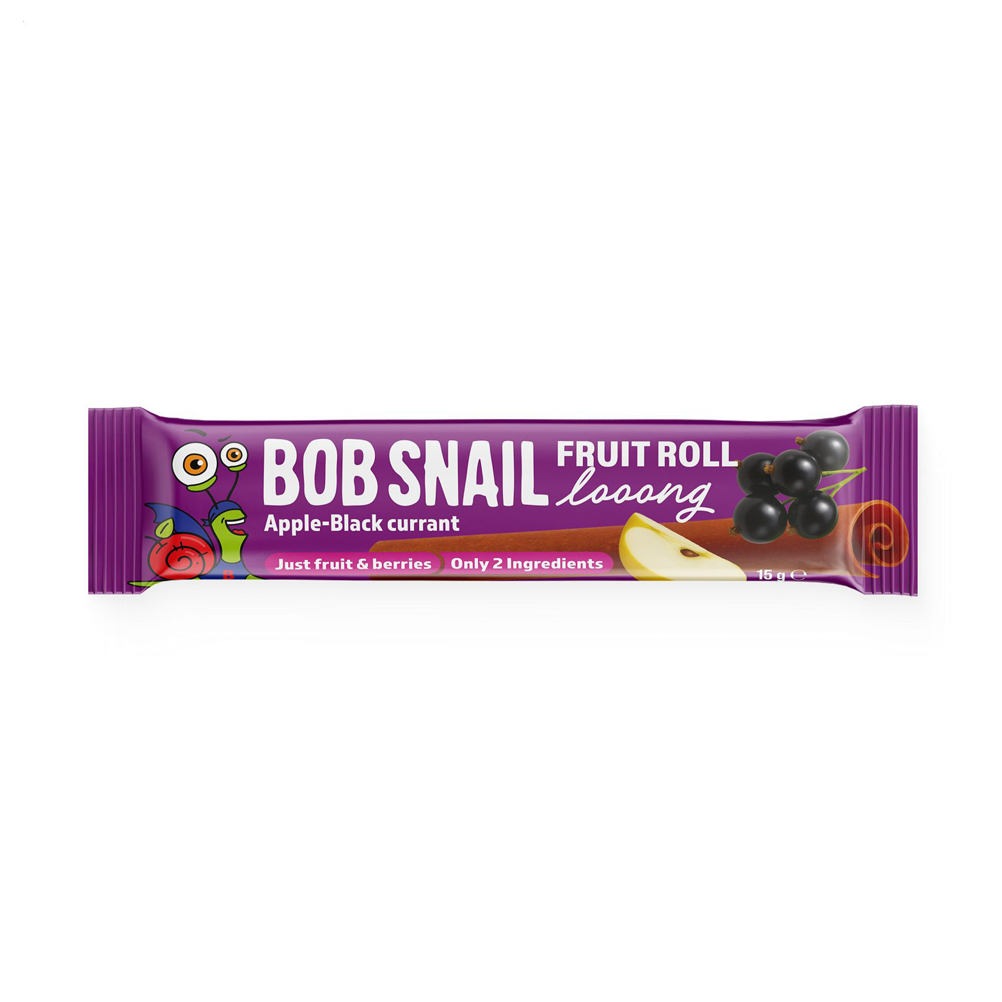 Натуральні цукерки Bob Snail Fruit Roll Looong Яблуко-смородина, 15 г